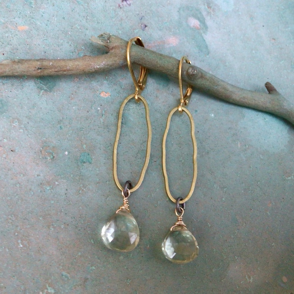 Natural Prasiolite Sundance charm Earrings